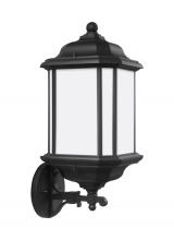  84532-12 - Kent traditional 1-light outdoor exterior large uplight wall lantern sconce in black finish with sat