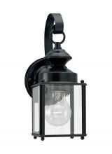  8456-12 - Jamestowne transitional 1-light small outdoor exterior wall lantern in black finish with clear bevel