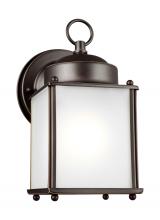  8592001EN3-71 - New Castle traditional 1-light LED outdoor exterior wall lantern sconce in antique bronze finish wit