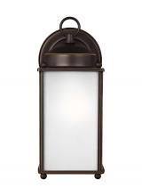  8593001-71 - New Castle traditional 1-light outdoor exterior large wall lantern sconce in antique bronze finish w