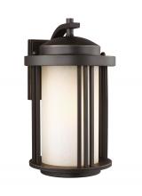  8747901-71 - Crowell contemporary 1-light outdoor exterior medium wall lantern sconce in antique bronze finish wi