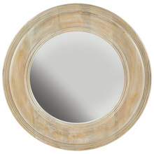  730205MM - White Washed Wooden Mirror