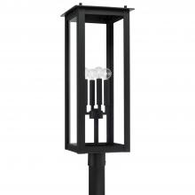  934643BK - 4-Light Post Lantern in Black with Clear Glass