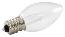  PC7-E12-WH - PREM LED C7 LAMP,TRANSPARENT GLASS,0.5W,120V,E12,5500K WH, Box of 25