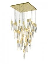  HF1903-41-AP-BB-C - The Original Aspen Collection Brushed Brass 41 Light Pendant Fixture With Clear Crystal