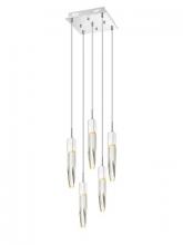  HF1900-5-AP-CH-C - The Original Aspen Collection Chrome 5 Light Pendant Fixture With Clear Crystal