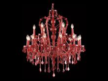 HF1040-RED - Crimson Blvd. Collection Red 18 Light Crytal Chandelier