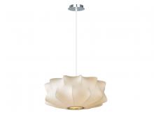  HF2110 - Melrose Pl. Collection White Fabric Pendant Like Hanging Fixture
