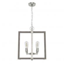  19805 - Hunter Woodburn Brushed Nickel 4 Light Pendant Ceiling Light Fixture