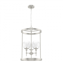  19750 - Hunter Xidane Brushed Nickel with Clear Glass 3 Light Pendant Ceiling Light Fixture