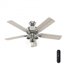  50604 - Hunter 52 inch Devon Park Brushed Nickel Ceiling Fan with LED Light Kit and Handheld Remote