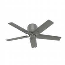  51582 - Hunter 44 inch Terrace Cove Matte Silver Low Profile Damp Rated Ceiling Fan and Pull Chain