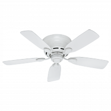  51059 - Hunter 42 inch Low Profile White Low Profile Ceiling Fan and Pull Chain