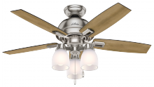  52230 - Hunter 44 inch Donegan Brushed Nickel Ceiling Fan with LED Light Kit and Pull Chain