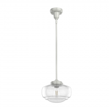  19189 - Hunter Saddle Creek Brushed Nickel with Seeded Glass 1 Light Pendant Ceiling Light Fixture