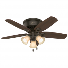  51091 - Hunter 42 inch Builder New Bronze Low Profile Ceiling Fan with LED Light Kit and Pull Chain