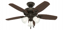  52107 - Hunter 42 inch Builder New Bronze Ceiling Fan with LED Light Kit and Pull Chain