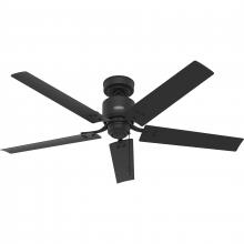  51459 - Hunter 52 inch Windbound Matte Black Damp Rated Ceiling Fan and Pull Chain