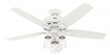  50281 - Hunter 52 inch Bennett Matte White Ceiling Fan with LED Light Kit and Handheld Remote