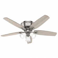  51112 - Hunter 52 inch Builder Brushed Nickel Low Profile Ceiling Fan with LED Light Kit and Pull Chain