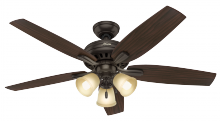  53317 - Hunter 52 inch Newsome Premier Bronze Ceiling Fan with LED Light Kit and Pull Chain