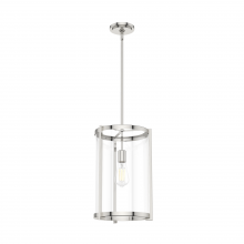  19950 - Hunter Astwood Polished Nickel with Clear Glass 1 Light Pendant Ceiling Light Fixture