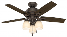  52228 - Hunter 44 inch Donegan Onyx Bengal Ceiling Fan with LED Light Kit and Pull Chain