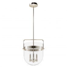  19833 - Hunter Karloff Brushed Nickel with Clear Glass 3 Light Pendant Ceiling Light Fixture