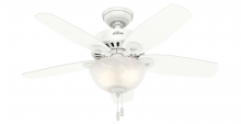  52217 - Hunter 42 inch Builder Snow White Ceiling Fan with LED Light Kit and Pull Chain