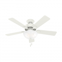  50905 - Hunter 44 inch Swanson Fresh White Ceiling Fan with LED Light Kit and Pull Chain