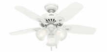  52105 - Hunter 42 inch Builder Snow White Ceiling Fan with LED Light Kit and Pull Chain