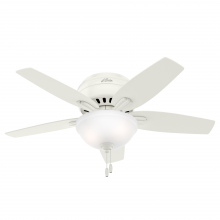  51080 - Hunter 42 inch Newsome Fresh White Low Profile Ceiling Fan with LED Light Kit and Pull Chain
