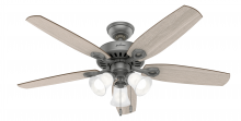  51110 - Hunter 52 inch Builder Matte Silver Ceiling Fan with LED Light Kit and Pull Chain
