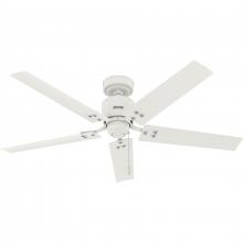  51460 - Hunter 52 inch Windbound Matte White Damp Rated Ceiling Fan and Pull Chain