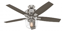  54188 - Hunter 52 inch Bennett Brushed Nickel Ceiling Fan with LED Light Kit and Handheld Remote