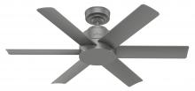 51115 - Hunter 44 inch Kennicott Matte Silver Damp Rated Ceiling Fan and Wall Control