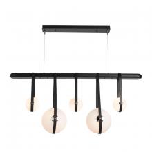 Hubbardton Forge 131046-LED-STND-10-27-LK-WB-GG0701 - Derby Linear 5-Light LED Pendant