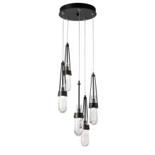  131120-SKT-STND-14-YJ0434 - Link 5-Light Blown Glass Pendant