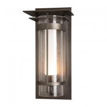  305998-SKT-10-ZS0656 - Banded Seeded Glass with Top Plate Large Outdoor Sconce