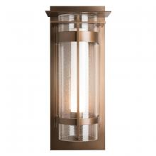  305999-SKT-10-ZS0664 - Banded Seeded Glass XL Outdoor Sconce with Top Plate