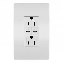  R26USBPDWCC6 - radiant® 15A Tamper-Resistant Ultra-Fast PLUS Power Delivery USB Type-C/C Outlet - White