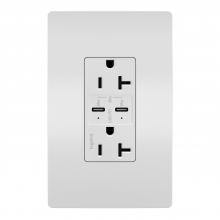  TR20USBPDWCC6 - radiant® 20A Tamper-Resistant Ultra-Fast PLUS Power Delivery USB Type-C/C Outlet - White