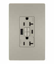 Legrand Radiant 2097TRUSBACNIC4 - radiant Tamper-Resistant 20A Duplex Self-Test GFCI Receptacles wt SafeLock Protection, Type A/C