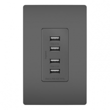 Legrand Radiant TM8USB4BKCC6 - radiant Quad USB Charger, Black