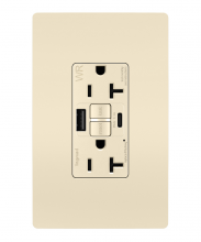 Legrand Radiant 2097TRWRUSBACLA - radiant Tamper-Resistant Weather-Resistant Duplex Self-Test GFCI wt USB Type A/C Outlet, Light Al