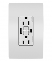 Legrand Radiant 1597TRWRUSBACW - radiant Tamper-Resistant Weather-Resistant 15A Duplex Self-Test GFCI Receptacles wt SafeLock Pro