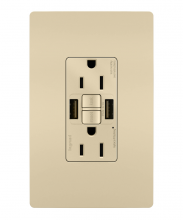 Legrand Radiant 1597TRUSBAAI - radiant Tamper-Resistant 15A Duplex Self-Test GFCI Receptacles wt SafeLock Protection, USB Type