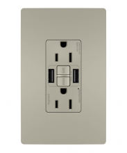 Legrand Radiant 1597TRUSBAANIC4 - radiant Tamper-Resistant 15A Duplex Self-Test GFCI Receptacles wt SafeLock Protection, USB Type