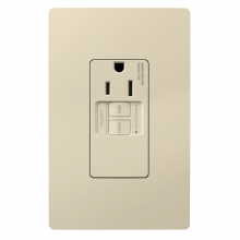  1597TRSGLLA - radiant? 15A Tamper-Resistant Self-Test Simplex GFCI Outlet, Light Almond