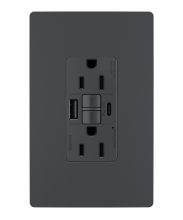 Legrand Radiant 1597TRUSBACGC4 - radiant Tamper-Resistant 15A Duplex Self-Test GFCI Receptacles wt SafeLock Protection, USB Type
